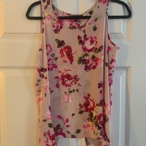 Split back floral blouse